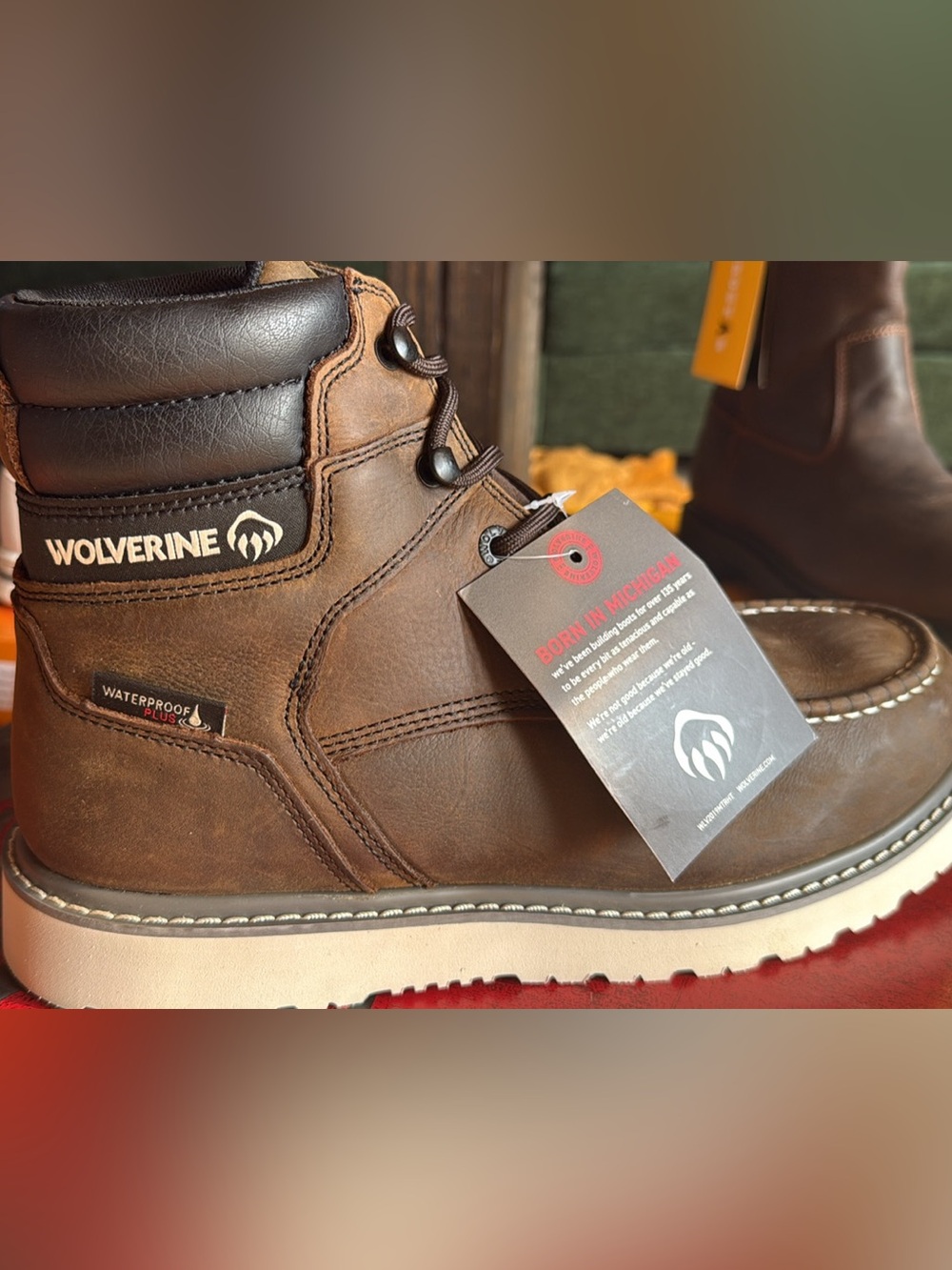 Wolverine Trade Wedge Men's Brown Waterproof Work Boot size 9.5 men